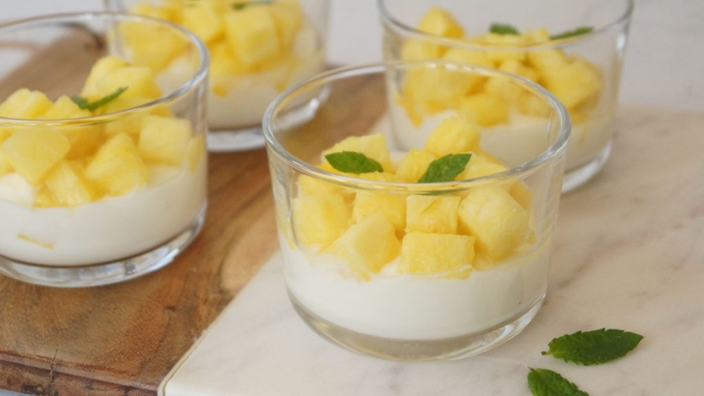 magere kaas met ananas