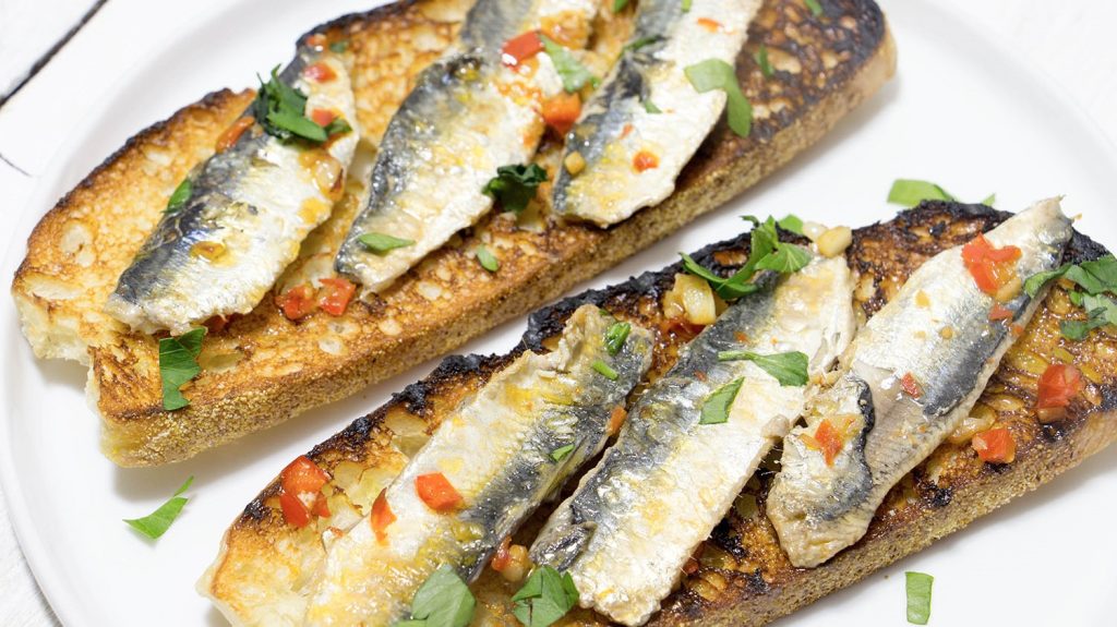 Spelttoast met sardines