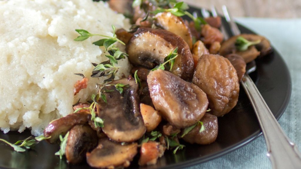 Bloemkool met feta en champignons