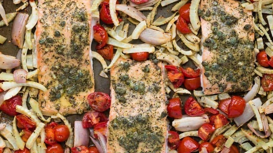 Zalm met venkel en tomaat