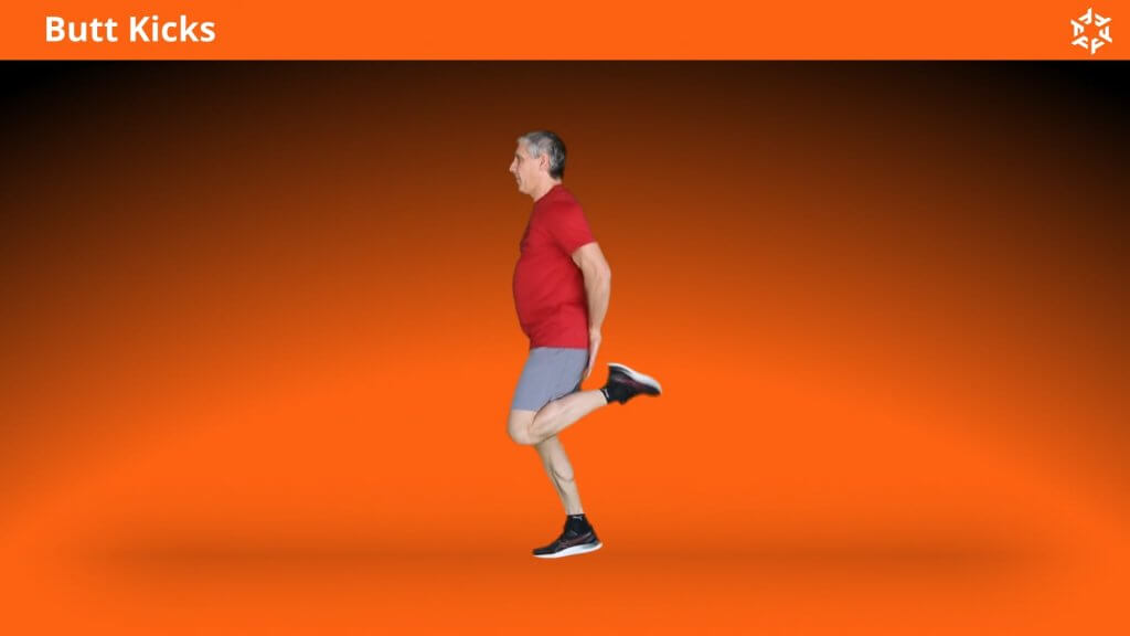 Short and clear explanation to perform Butt Kicks correctly and avoid common mistakes.