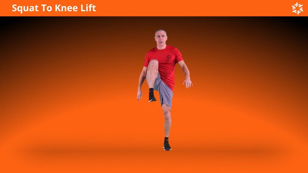 Short and clear explanation to perform Squat To Knee Lift correctly and avoid common mistakes.