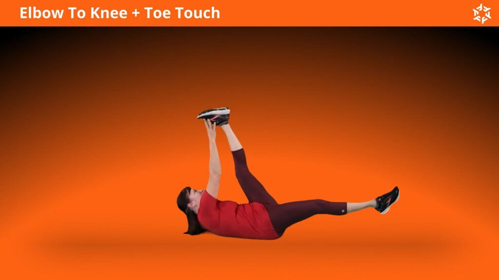 Korte en duidelijke uitleg om Elbow To Knee And Toe Touch op een correcte manier uit te voeren en veel voorkomende fouten te vermijden.