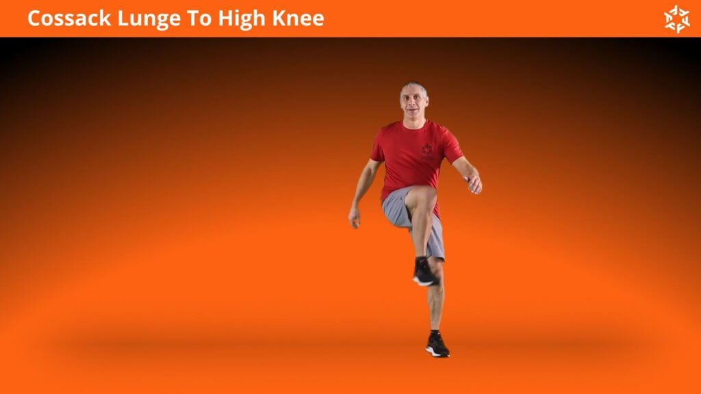 Short and clear explanation to perform Cossack Lunge To High Knee correctly and avoid common mistakes.