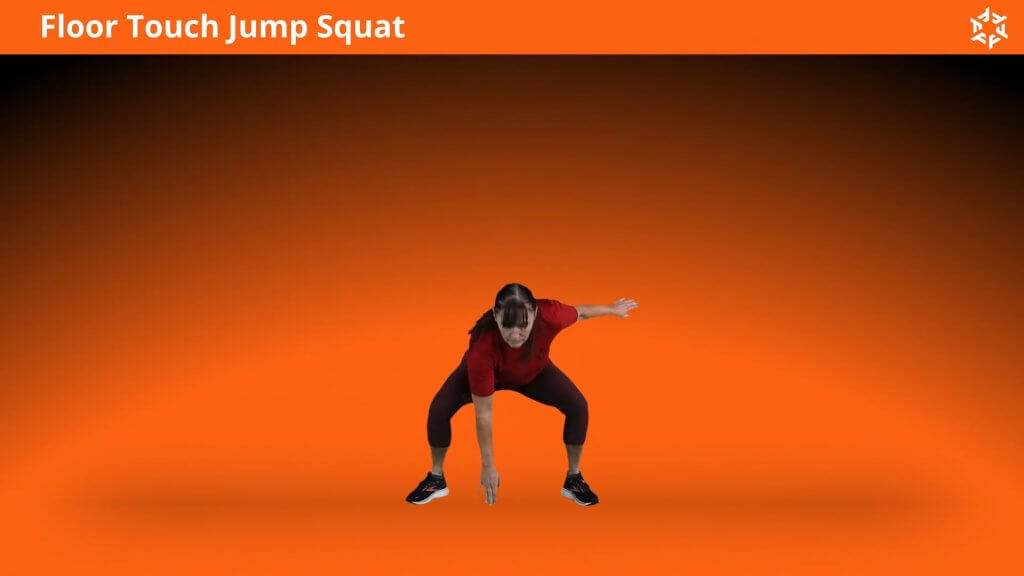 Short and clear explanation to perform Floor Touch Jump Squat correctly and avoid common mistakes.