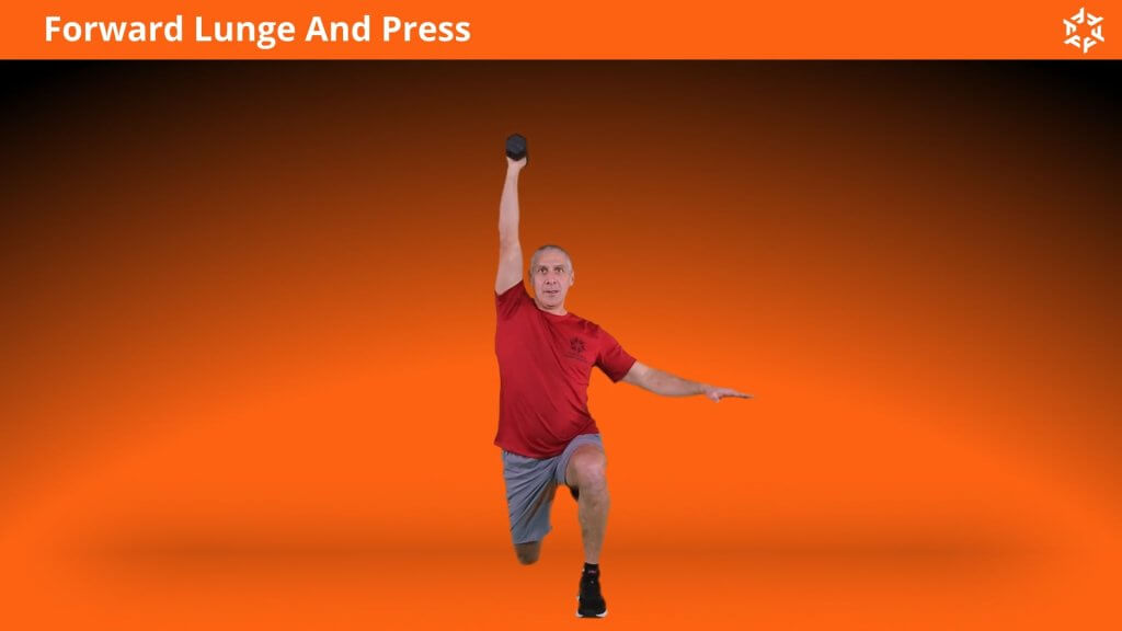 Short and clear explanation to perform Forward Lunge And Press correctly and avoid common mistakes.
