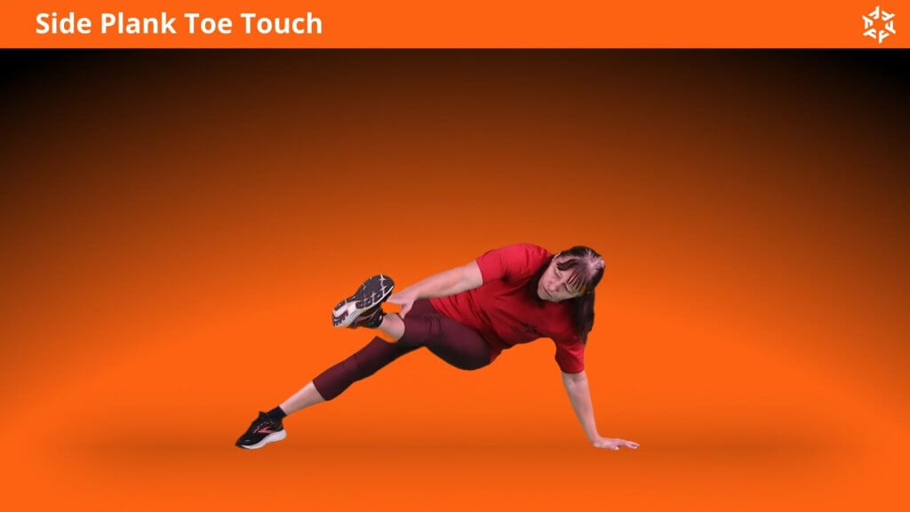 Short and clear explanation to perform Side Plank Toe Touch correctly and avoid common mistakes.