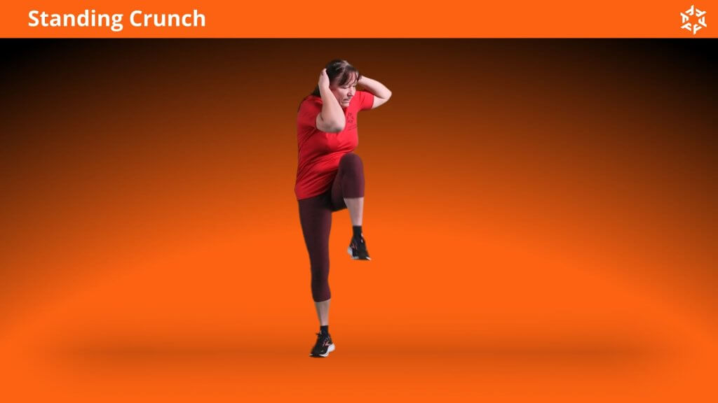 Korte en duidelijke uitleg om Standing Crunch op een correcte manier uit te voeren en veel voorkomende fouten te vermijden.