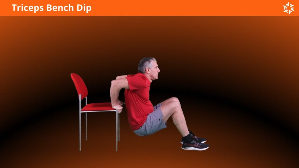 Korte en duidelijke uitleg om Triceps Bench Dip op een correcte manier uit te voeren en veel voorkomende fouten te vermijden.