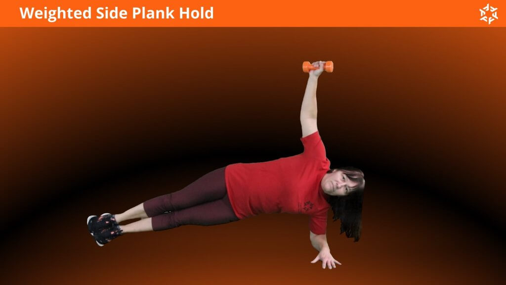 Korte en duidelijke uitleg om Weighted Side Plank Hold op een correcte manier uit te voeren en veel voorkomende fouten te vermijden.
