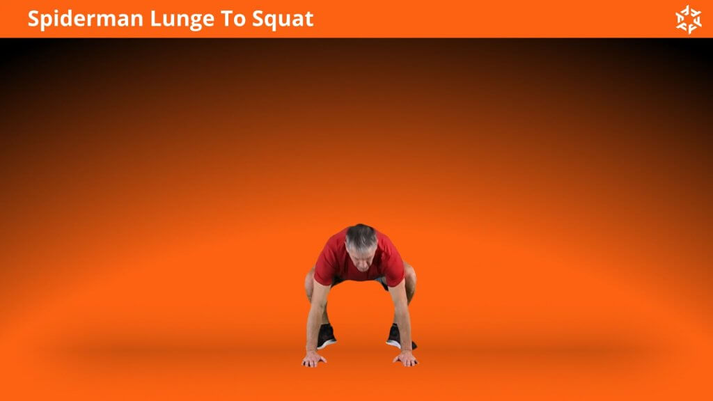 Short and clear explanation to perform Spiderman Lunge To Squat correctly and avoid common mistakes.
