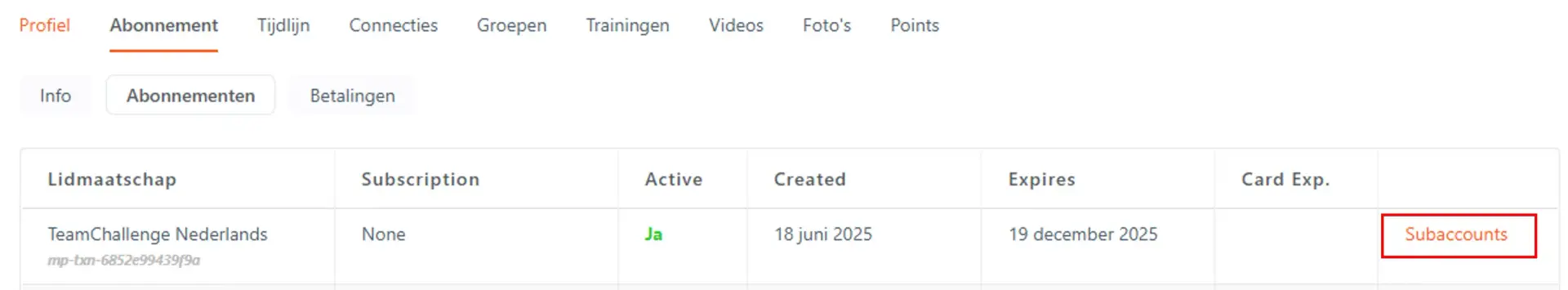 Lidmaatschap-Abonnementen