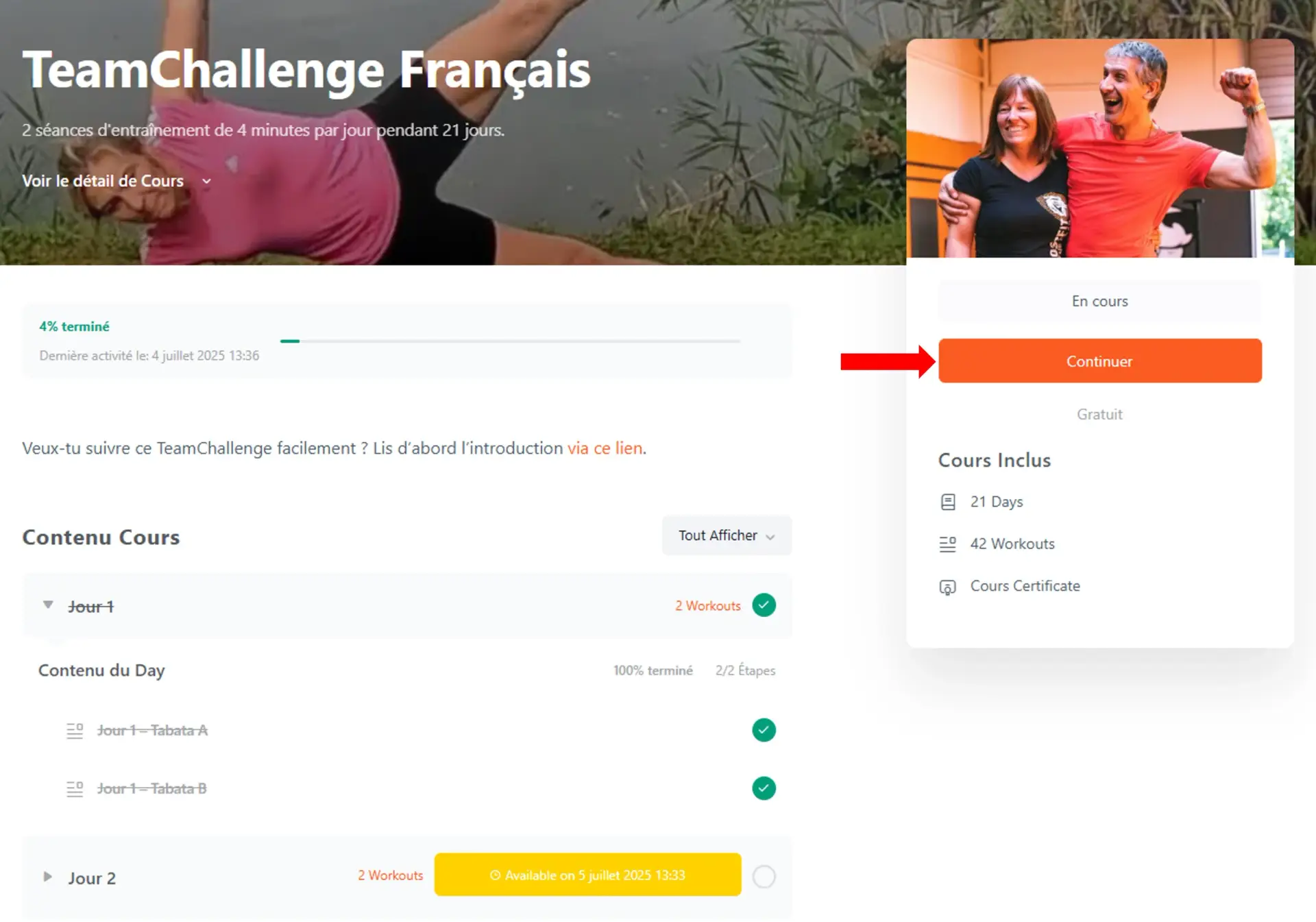 De challenge hervatten FR